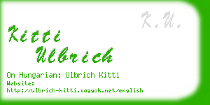 kitti ulbrich business card